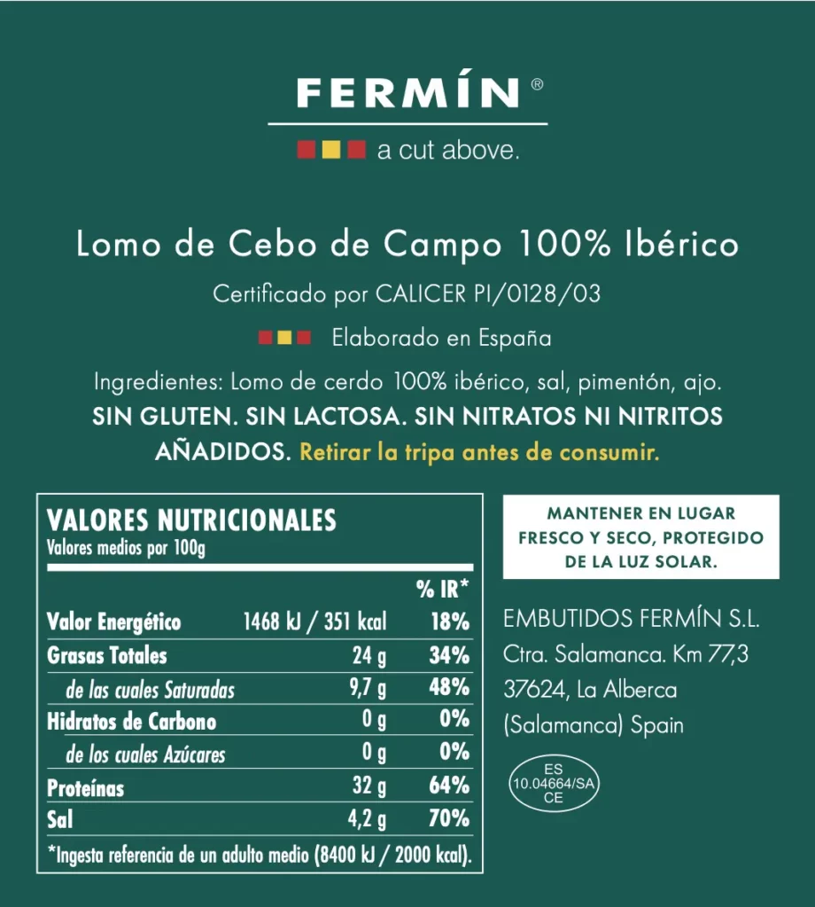 Fermín - EUROPA Lomo de Cebo de Campo 100_ Ibérico